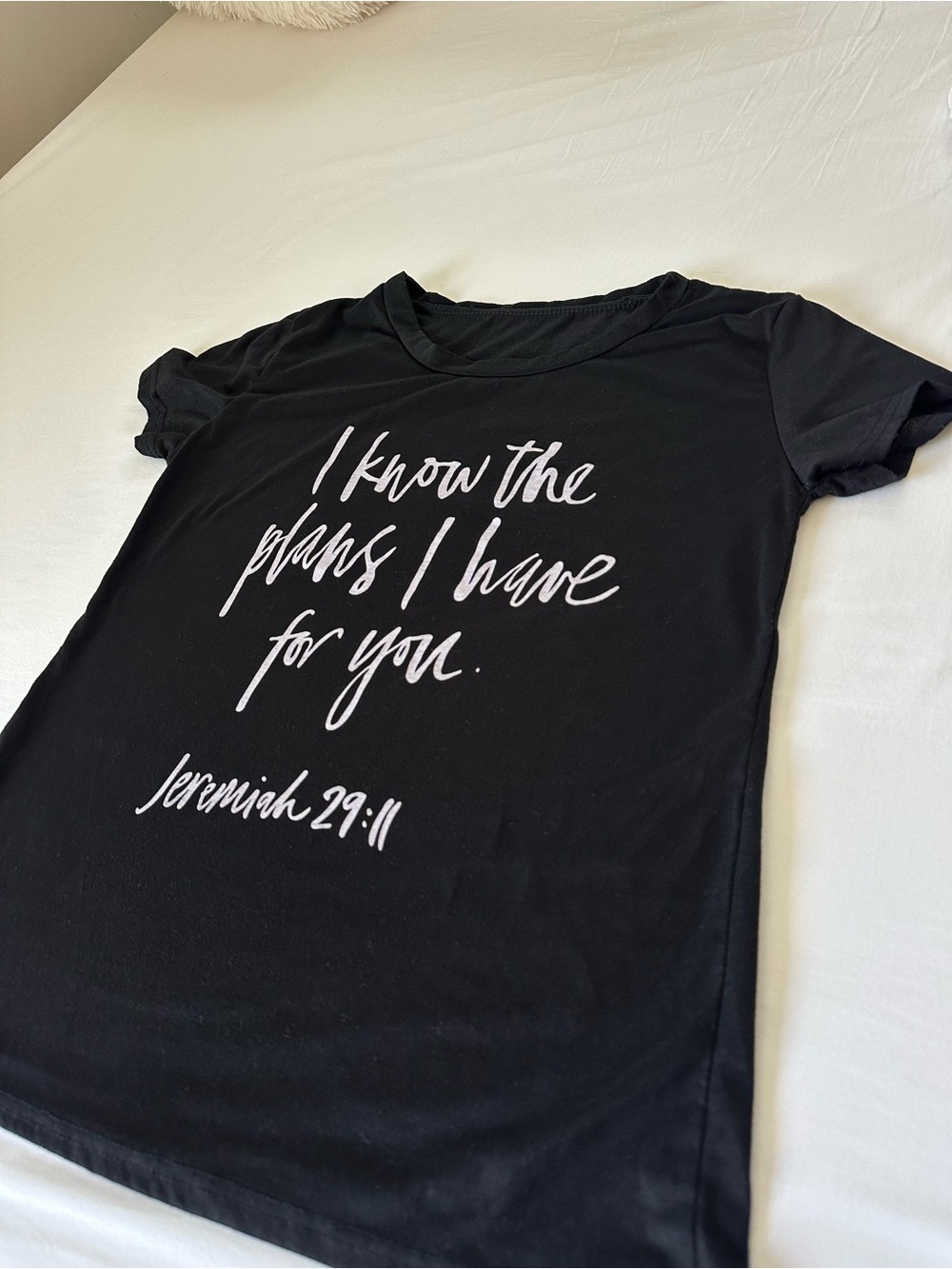 Source Unknown Black Tee with White Script
